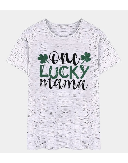 Irish St Patrick’s Day Saint One Lucky Mama Graphic Print Short Sleeve T Shirt Fashion Blouse Comfort Womenswear Top Tshirt Streetwear Summer Lady Casual Crew neck - Box 2